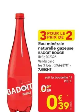 METRO Eau minérale naturelle gazeuse badoit rouge offre