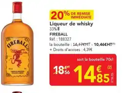 METRO Liqueur de whisky fireball offre