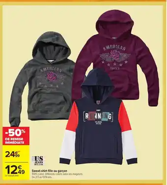 Carrefour Sweat-shirt Fille Ou Garcon offre