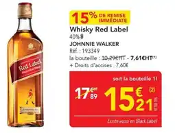METRO Whisky red label 40% johnnie walker offre