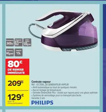 Carrefour Centrale Vapeur offre