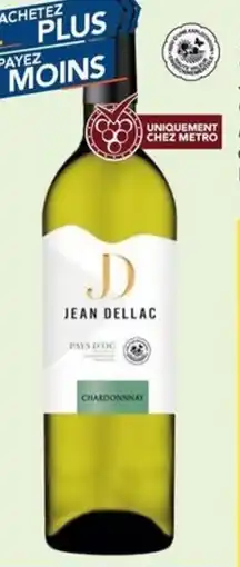 METRO Pays d'oc i.g.p. 2024 jean dellac chardonnay offre