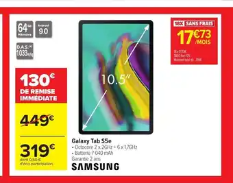 Carrefour Galaxy Tab S5e offre