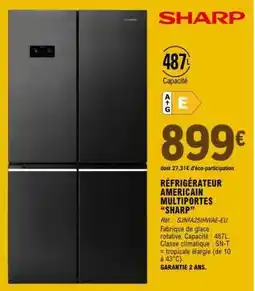 E.Leclerc RÉFRIGÉRATEUR AMERICAIN MULTIPORTES “SHARP” offre
