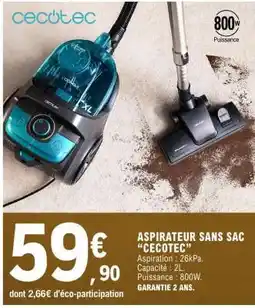 E.Leclerc ASPIRATEUR SANS SAC CECOTEC offre