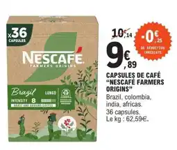 E.Leclerc Capsules de café Nescafé Farmers Origins offre