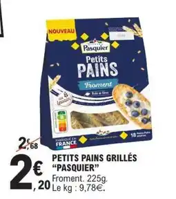 E.Leclerc PETITS PAINS GRILLÉS PASQUIER offre