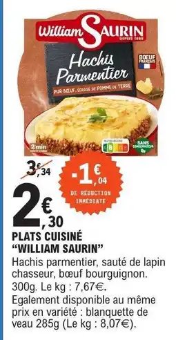 E.Leclerc PLATS CUISINÉ 'WILLIAM SAURIN' offre