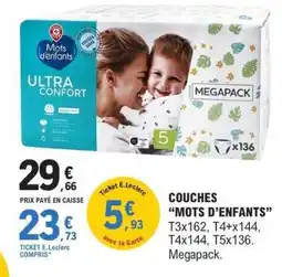E.Leclerc COUCHES “MOTS D’ENFANTS” offre