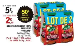E.Leclerc Sauce Bolognaise 100% Pur Boeuf Panzani offre