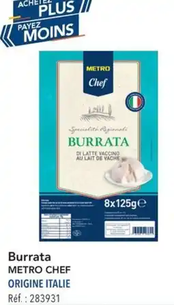METRO Burrata metro chef origine italie offre