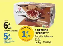 E.Leclerc 4 TIRAMISU “DÉLISSE” offre