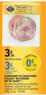 E.Leclerc ASSORTIMENT DE CHARCUTERIE D’ALSACE “NOS RÉGIONS ONT DU TALENT” offre