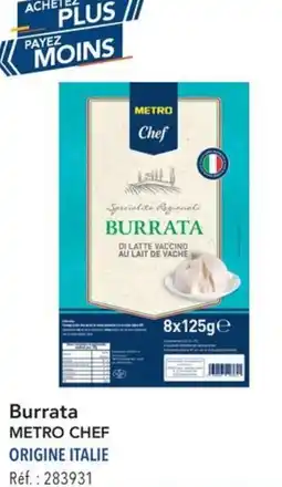 METRO Burrata metro chef origine italie offre