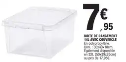 E.Leclerc BOITE DE RANGEMENT 14L AVEC COUVERCLE offre