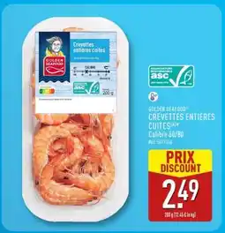 ALDI GOLDEN SEAFOOD CREVETTES ENTIÈRES CUITES offre