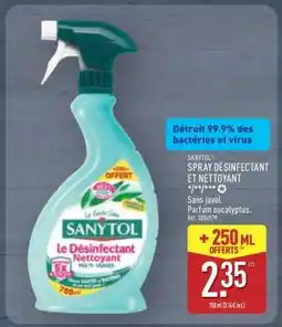 ALDI SANYTOL SPRAY DÉSINFECTANT ET NETTOYANT offre