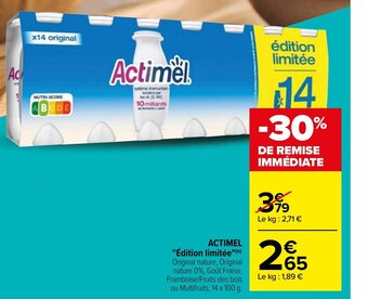 Carrefour Actimel èdition Limitèe offre