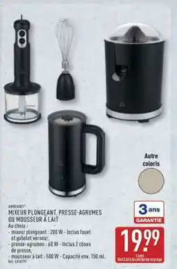 ALDI AMBIANO Mixeur plongeant, presse-agrumes ou mousseur à lait offre