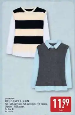 ALDI PULL CHEMISE 2 EN 1 offre