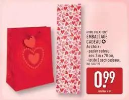 ALDI HOME CREATION EMBALLAGE CADEAU offre