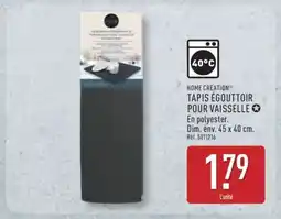 ALDI HOME CREATION TAPIS ÉGOUTTOIR POUR VAISSELLE offre