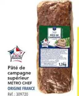 METRO Pâté de campagne supérieur metro chef offre