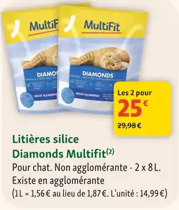 Maxi Zoo Multifit litières silice diamonds offre