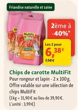 Maxi Zoo Multifit chips de carotte offre