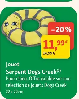 Maxi Zoo Dogs creek jouet serpent offre