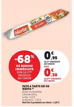 Super U Herta pâte à tarte en or offre