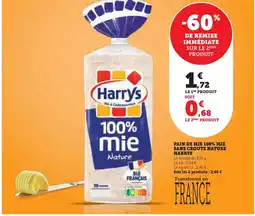 Super U Harry's pain de mie 100% mie sans croûte nature offre
