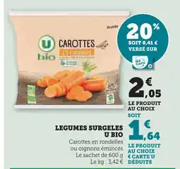 Super U U bio carottes en rondelles offre
