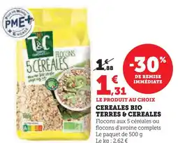 Super U Terres & céréales flocons 5 céréales offre