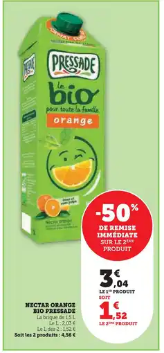 Super U Bio pressade nectar orange offre