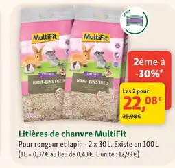 Maxi Zoo Multifit litières de chanvre offre
