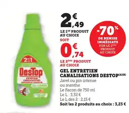 Super U Destop gel entretien canalisations offre