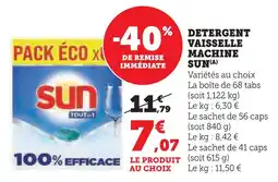 Super U Sun détergent vaisselle machine offre
