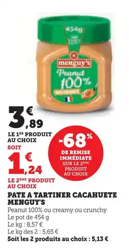 Super U Menguy's pâte à tartiner cacahuète offre