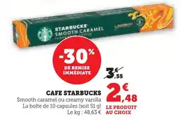 Super U Starbucks cafe offre