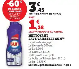 Super U Sun nettoyant lave vaisselle offre