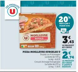Super U U pizza moelleuse surgelée offre