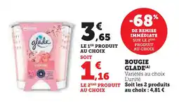 Super U Glade bougie offre