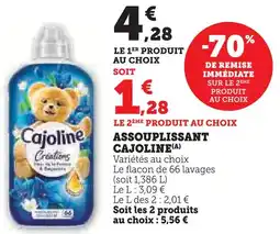 Super U Cajoline assouplissant(a) offre