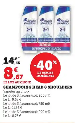 Super U Head & shoulders shampooing offre