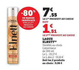 Super U L'oréal laque elnett offre