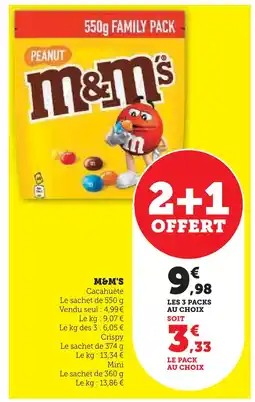 Super U M&m's cacahuète offre