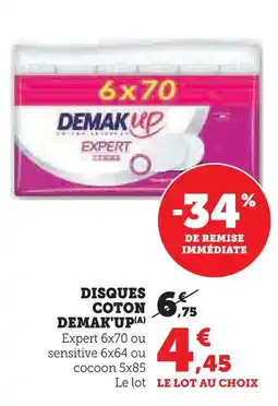 Super U Demak'up disques coton offre