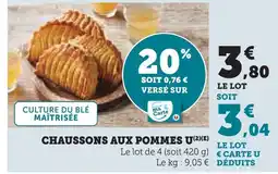 Super U U chaussons aux pommes offre