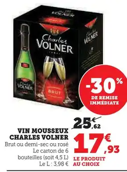 Super U Charles volner vin mousseux offre